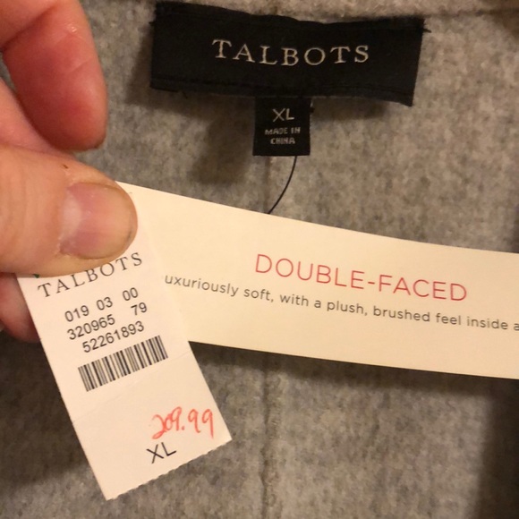 Talbots dk gray wool blazer w/lt grey interior. - Picture 8 of 8